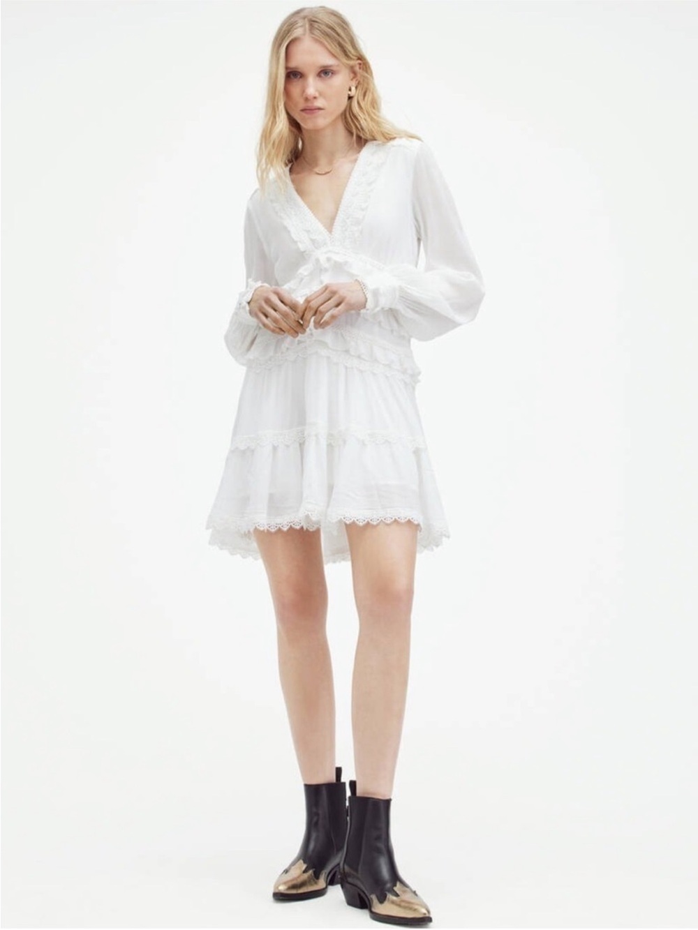 AllSaints
Zaphia Long Sleeve Babydoll Minidress